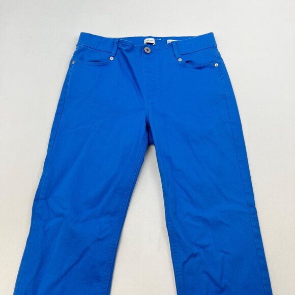 J.Jill Denim Women’s Cropped Pants Pull On Blue Size 6 Pockets - Picture 2 of 9